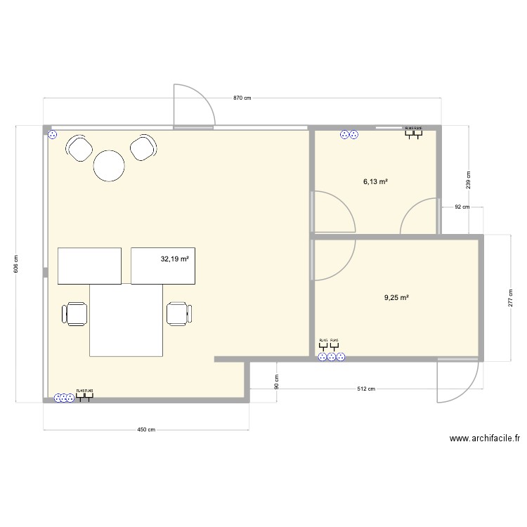 CHAMBERY bis MAJ. Plan de 3 pièces et 48 m2
