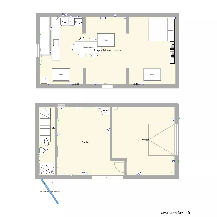 GRANGE SPANC. Plan de 5  et 106 m²