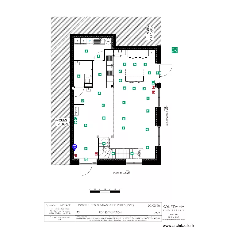 PLAN EVACUATION LES PETITES CANTINE VILLEFRANCHE. Plan de 
