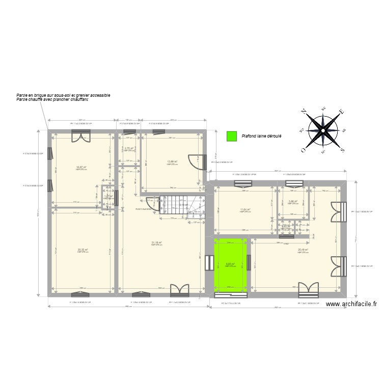 ML24001535 . Plan de 12 pièces et 138 m2