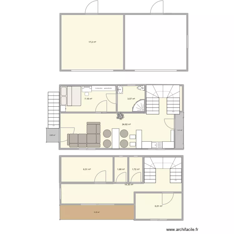 Jan. Plan de 9  et 83 m²