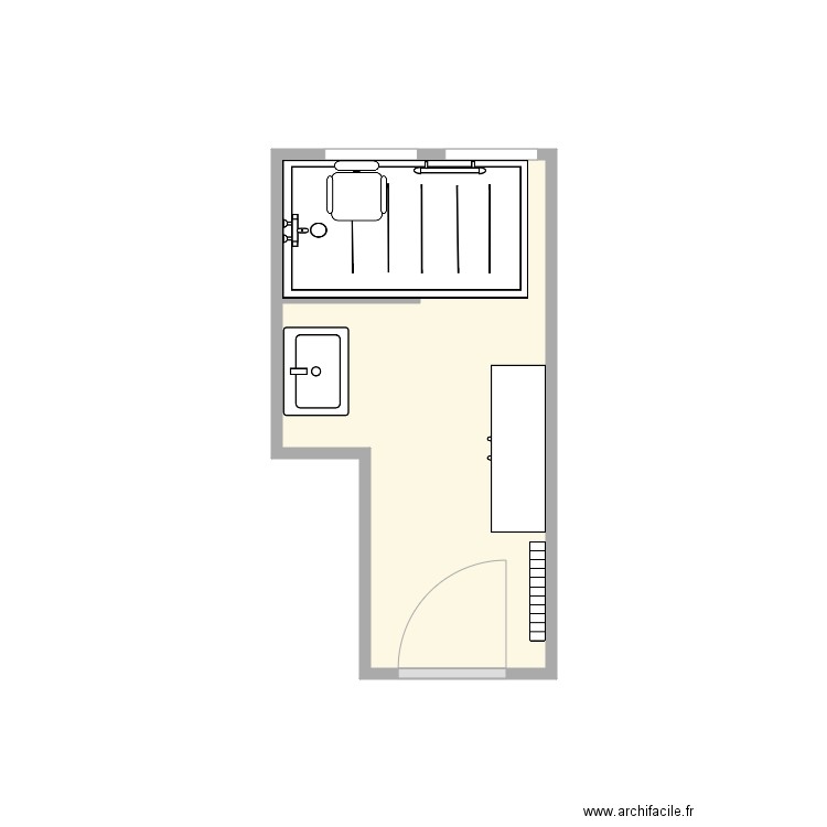 plan après travaux Pereira 2. Plan de 1 pièce et 5 m2