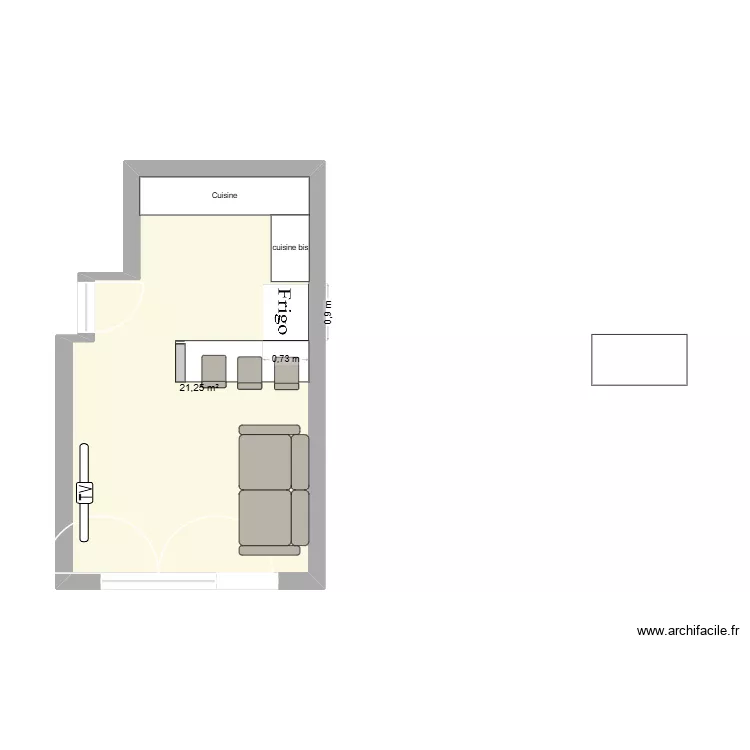 Domaine du lac bis. Plan de 1  et 21 m²