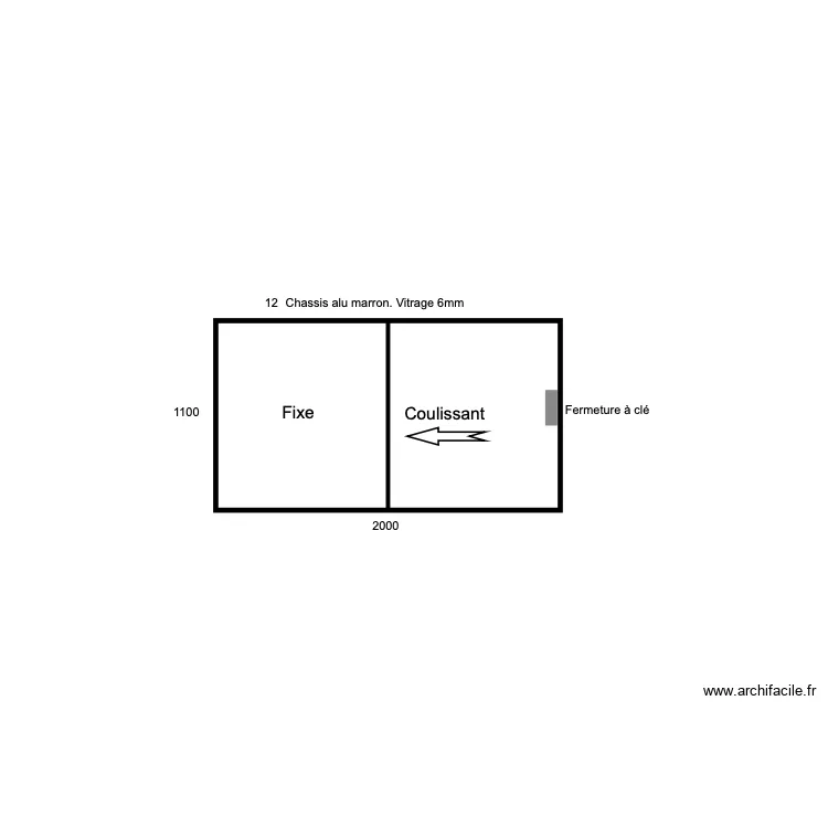 Fen&ecirc;tre Alu. 200x110. Plan de 