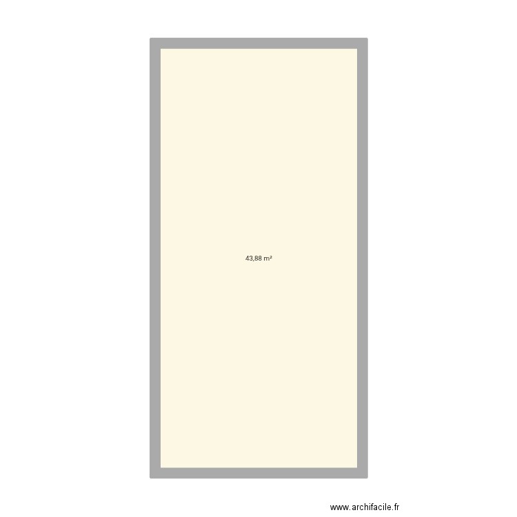 Anosizato. Plan de 1 pièce et 44 m2