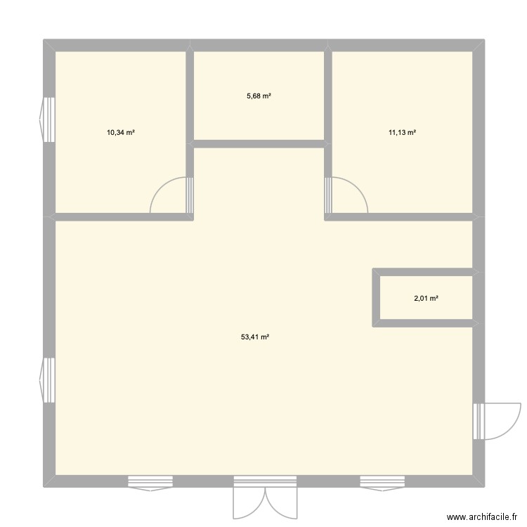 nous. Plan de 5 pièces et 83 m2