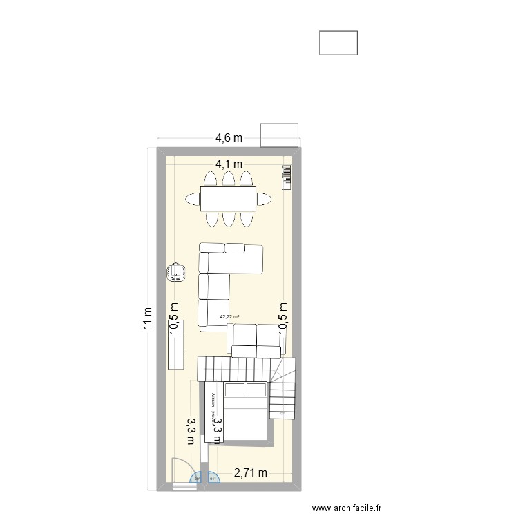 projet cellier. Plan de 1 pièce et 42 m2