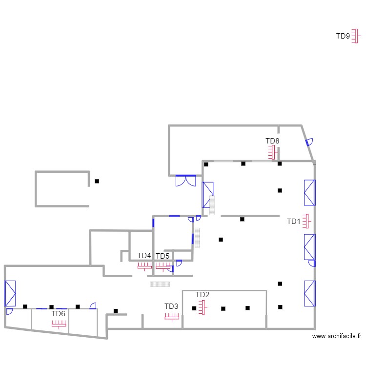 HANOT IMPLANTATION DES TABLEAUX. Plan de 8 pièces et 1660 m2