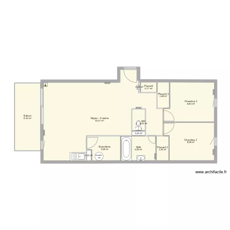 T3 Saint SEVER 2. Plan de 13 Pièces et 72 m² T3 Saint SEVER 2. Plan de 13 Pièces et 72 m²