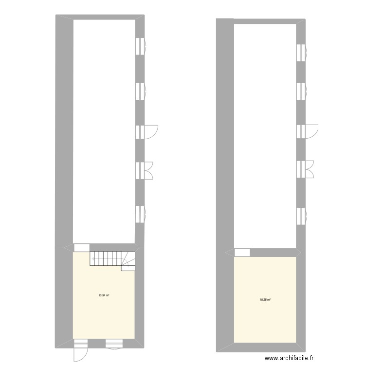 gde maison RDC. Plan de 2 pièces et 37 m2