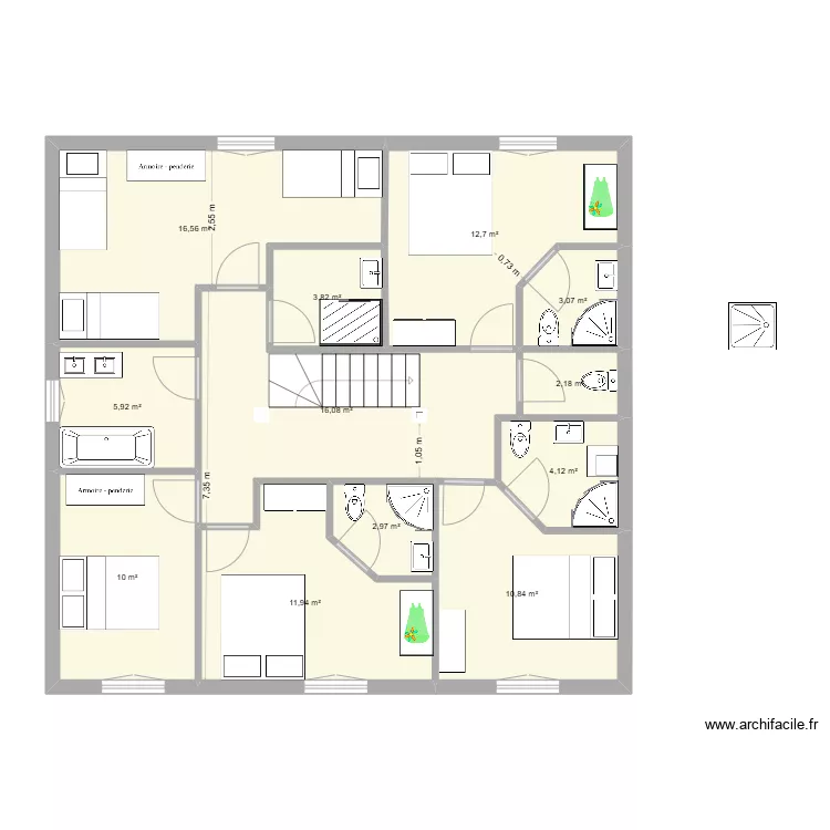 ETAGE PAVILLON DE CHASSE v4. Plan de 