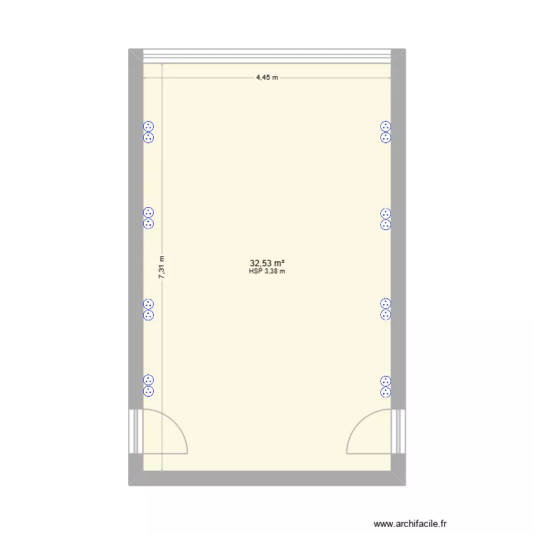 salle d'&eacute;tude ranguin. Plan de 1  et 33 m²