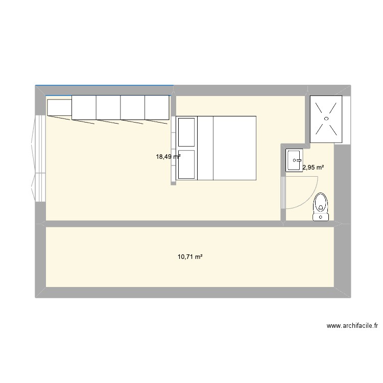 Studio MR. Plan de 3 pièces et 32 m2