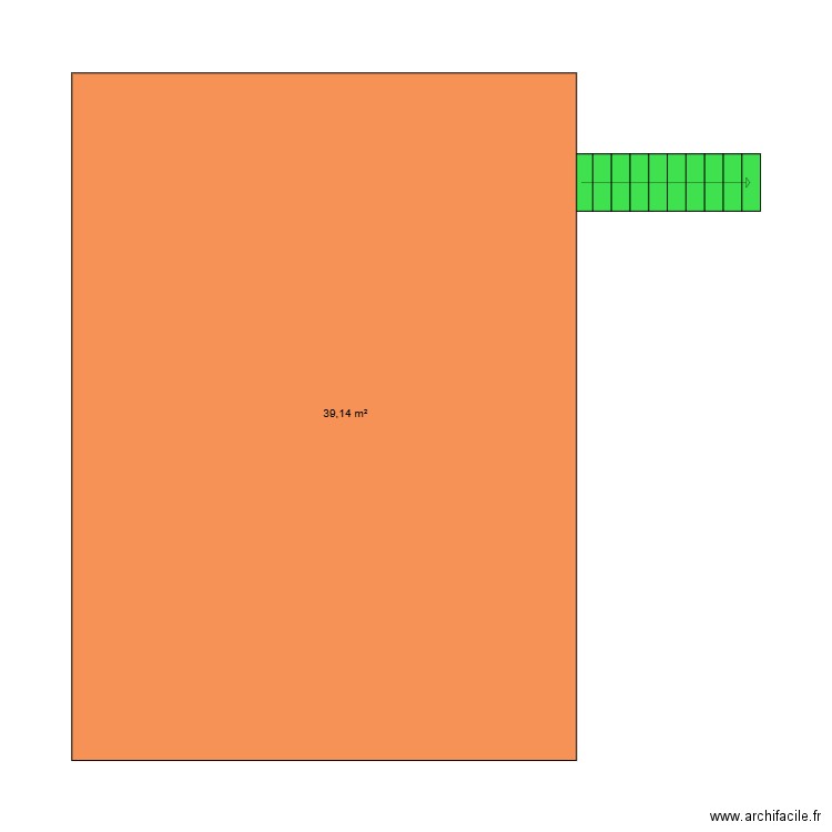 test. Plan de 1 pièce et 39 m2