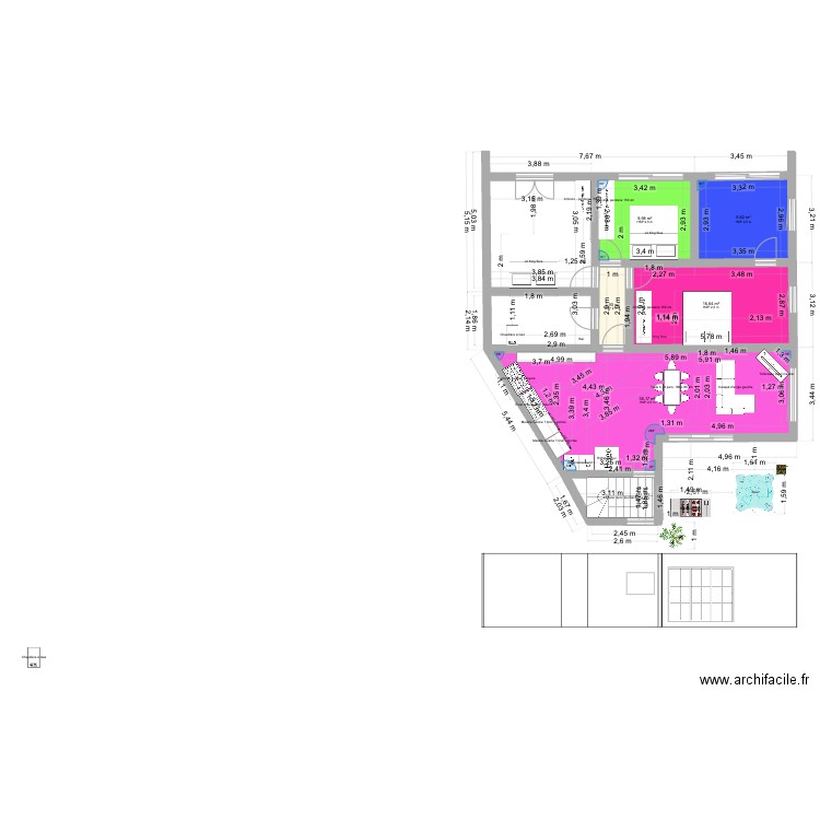 hocine home. Plan de 5 pièces et 75 m2