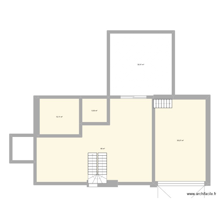 Maison pont rouge. Plan de 5 pièces et 145 m2