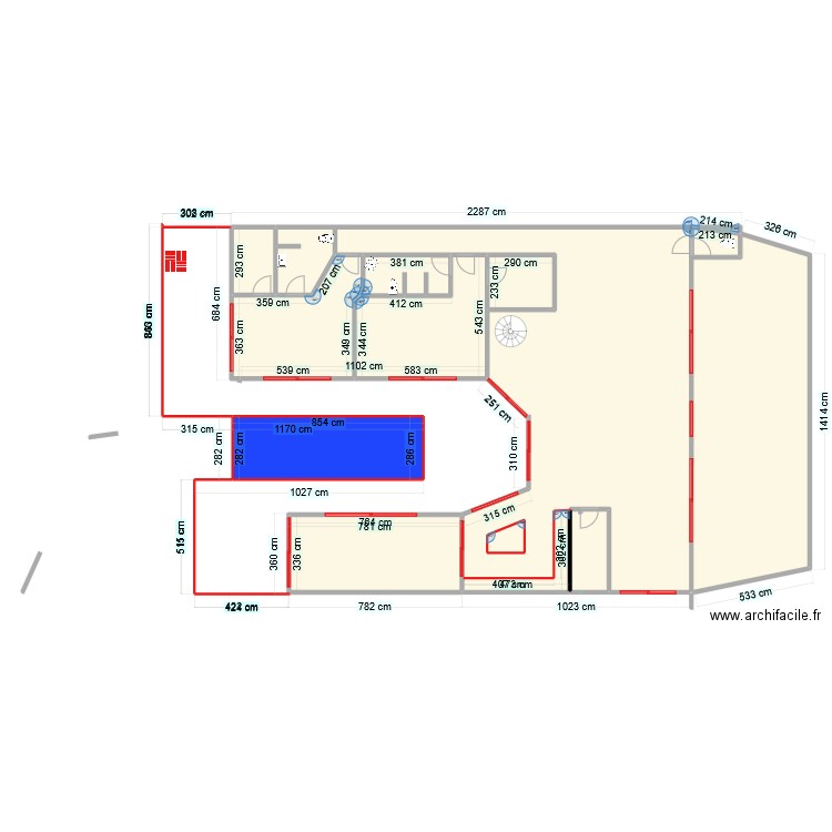 ma 1111. Plan de 10 pièces et 121 m2
