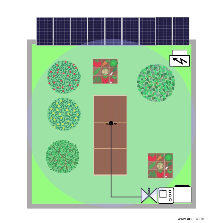 lalie dieumegard. Plan de 1 pièce et 90 m2