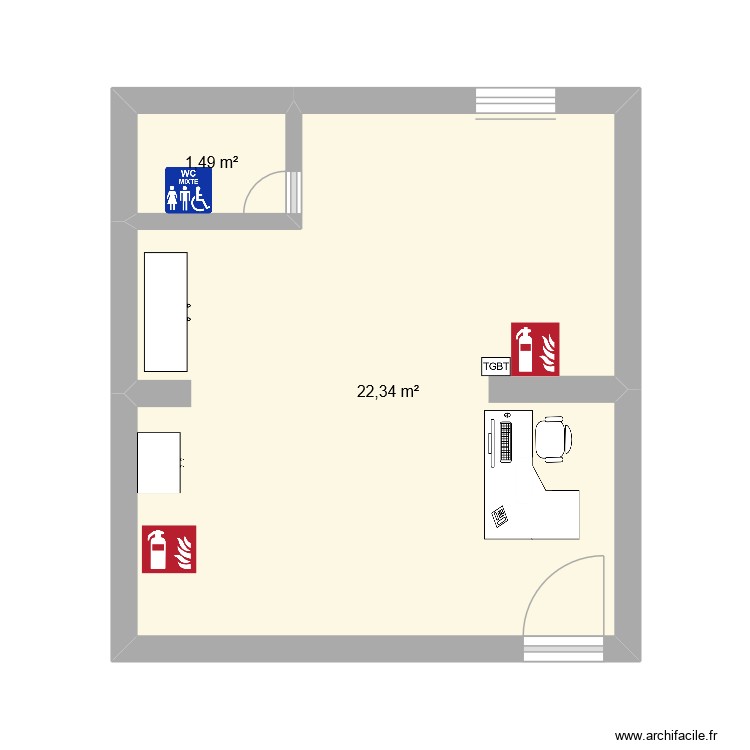 cabinet. Plan de 0 pièce et 0 m2