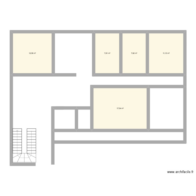 maison. Plan de 5 pièces et 57 m2