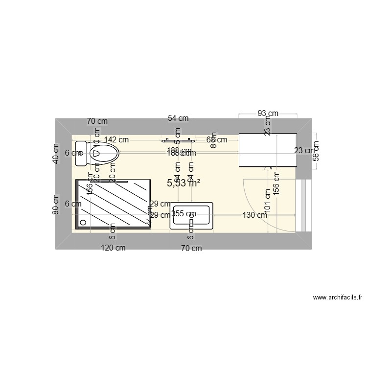 Salle de bain (bas). Plan de 0 pièce et 0 m2
