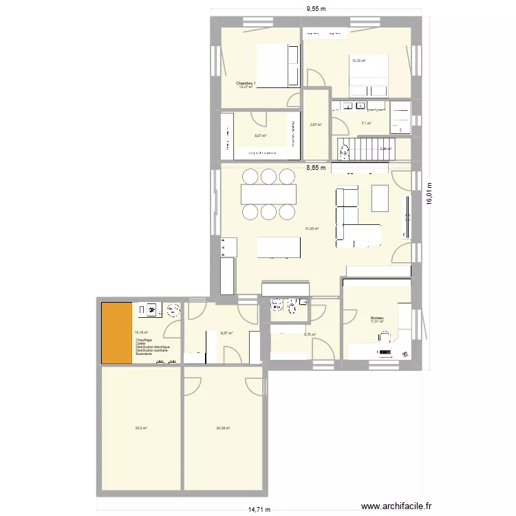 Ch&ecirc;ne Paquier 8c. Plan de 13  et 180 m²
