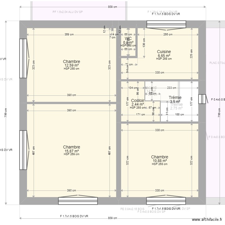 ML24002332. Plan de 18 pièces et 198 m2