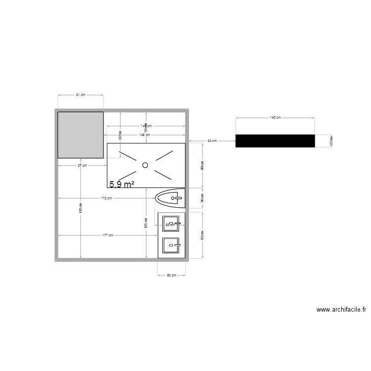 PLAN SALLE DE BAIN5555555. Plan de 0 pièce et 0 m2