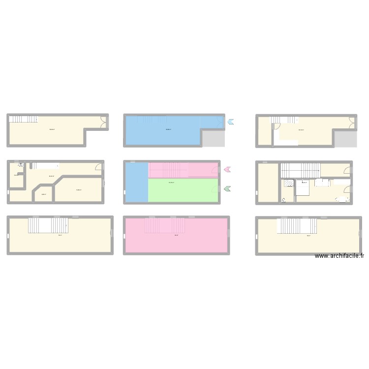 Maison 80m2. Plan de 12 pièces et 414 m2