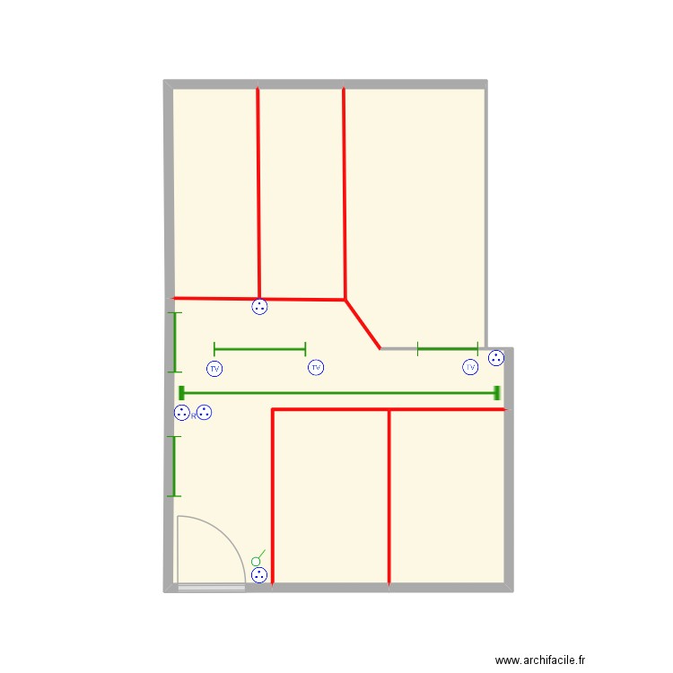 voliere A ELECTRIQUE. Plan de 6 pièces et 22 m2