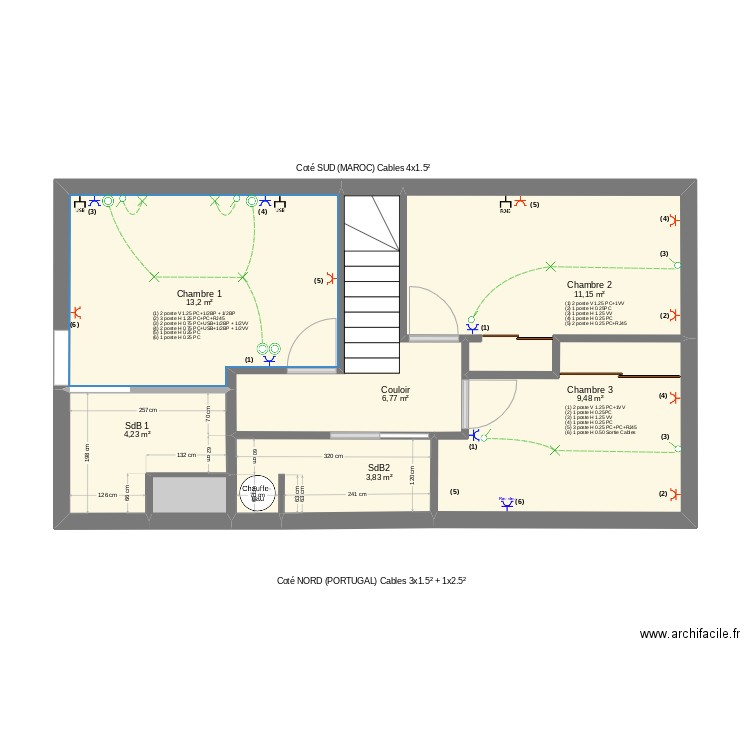 PAM etage 2025. Plan de 7 pièces et 49 m2