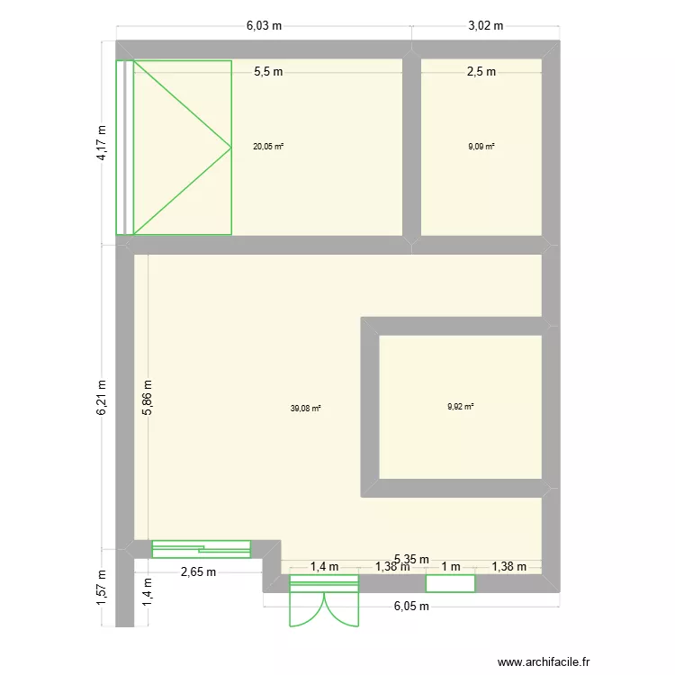 rdc-2. Plan de 4  et 78 m²