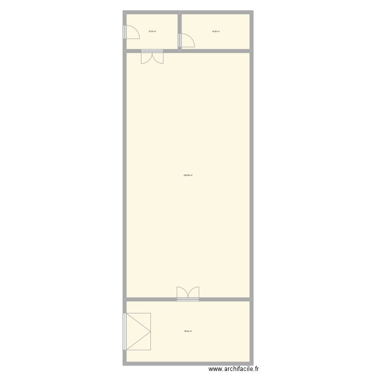 Magasin archives 2. Plan de 4 pièces et 281 m2
