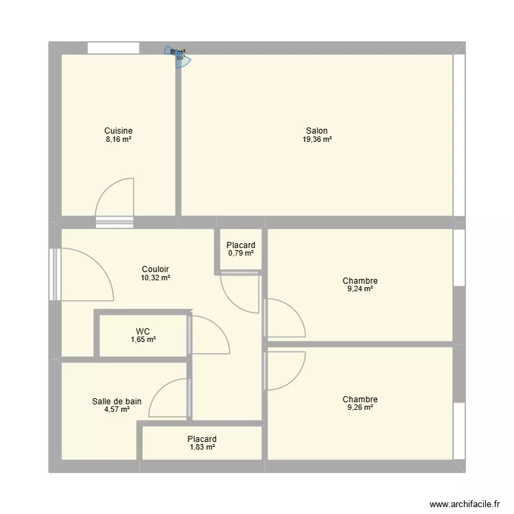 Appartement avant travaux 2. Plan de 10 et 65 m² Appartement avant travaux 2. Plan de 10 et 65 m²