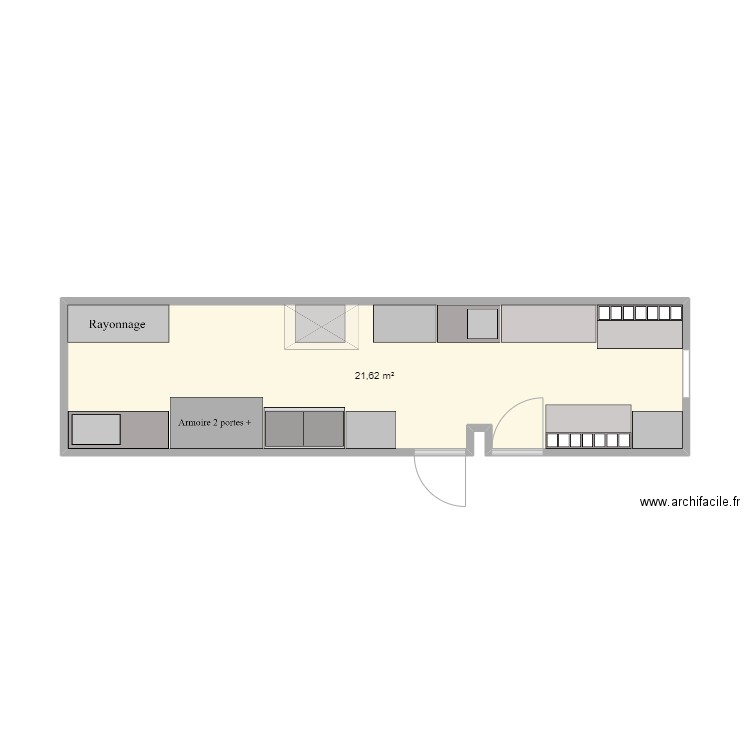 MMM. Plan de 1 pièce et 22 m2
