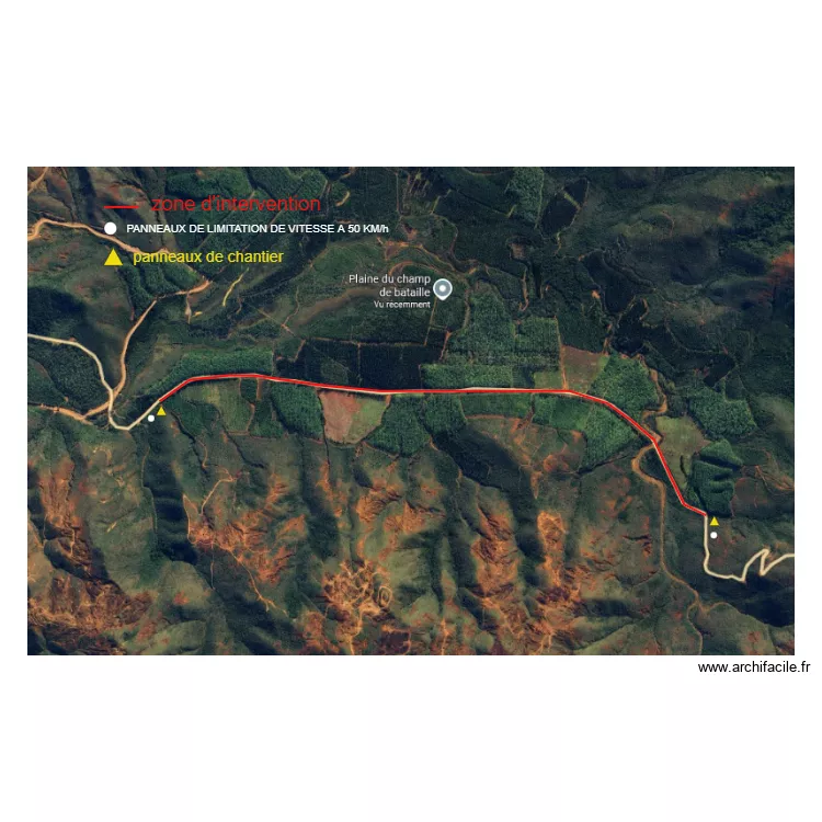 champ de' bataille. Plan de 