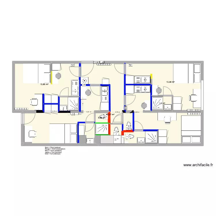 ST HERBLAIN MAYENNE VFF3 Cloisons. Plan de 5  et 73 m²