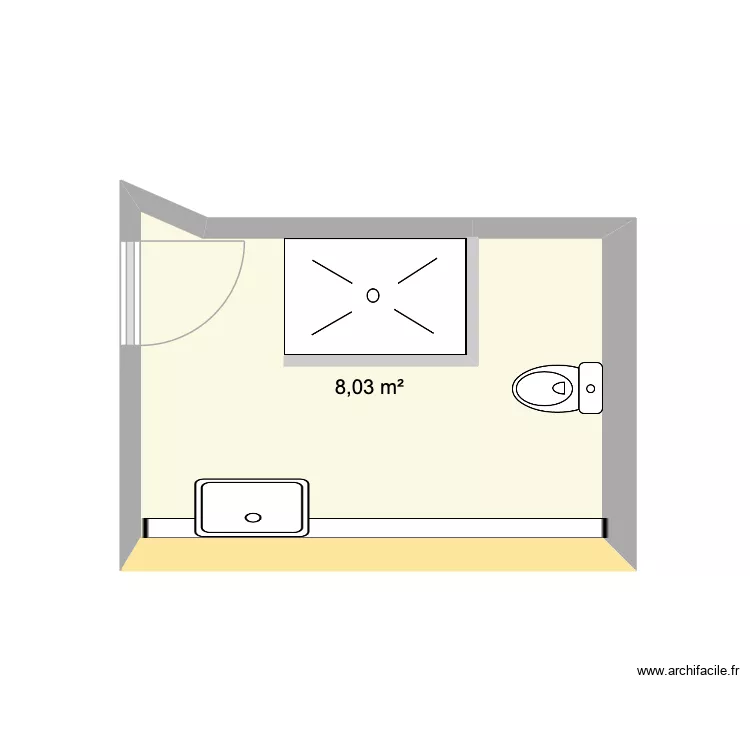 salle de bain. Plan de 1 et 8 m² salle de bain. Plan de 1 et 8 m²