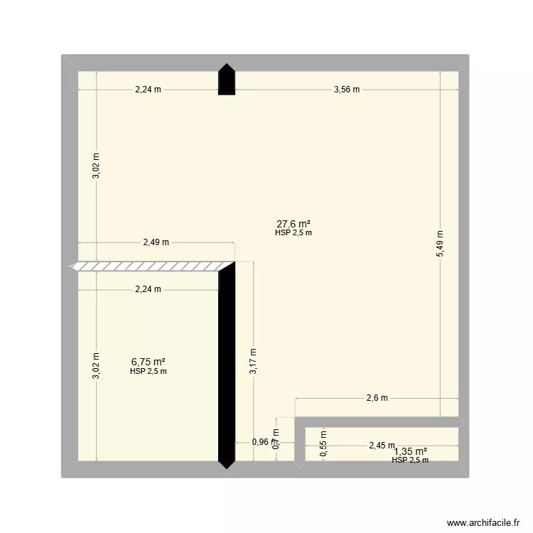 maison. Plan de 3  et 36 m²