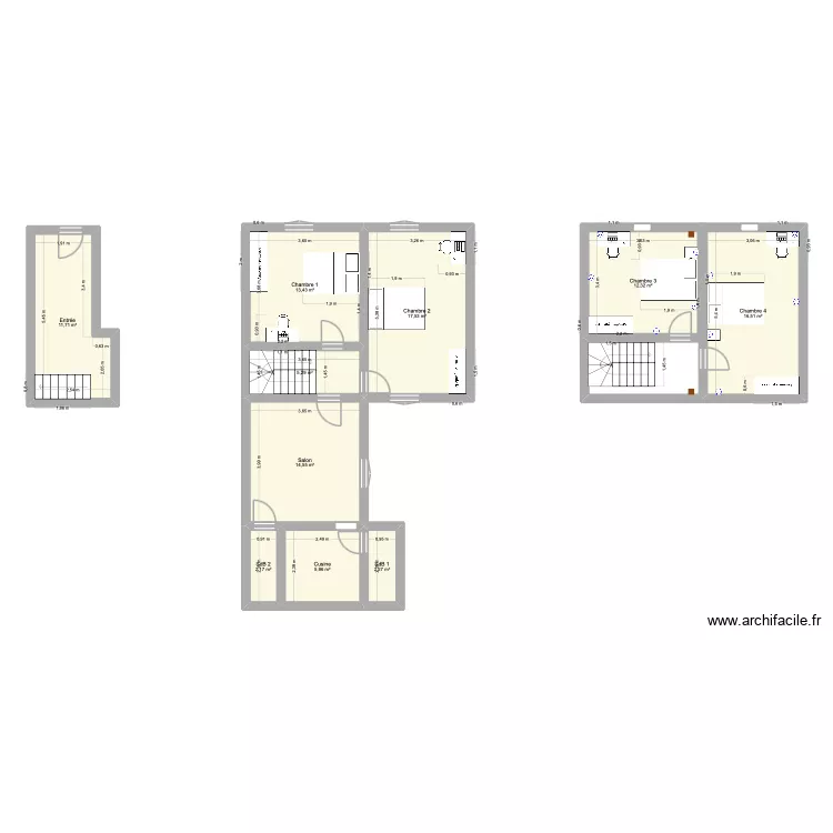 Bessancourt - Etage 2. Plan de 10  et 102 m²