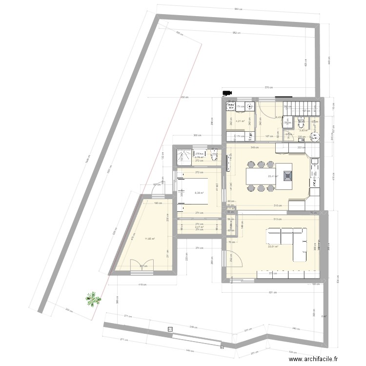 maison travaux avec modif vero. Plan de 19 pièces et 131 m2