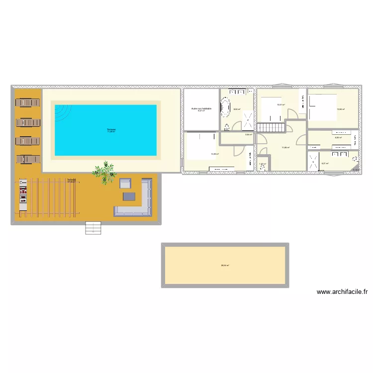 GARE YACHA4. Plan de 17  et 328 m²