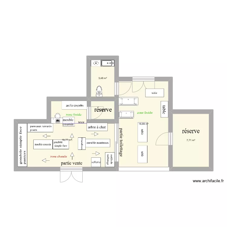 salon toil 2. Plan de 