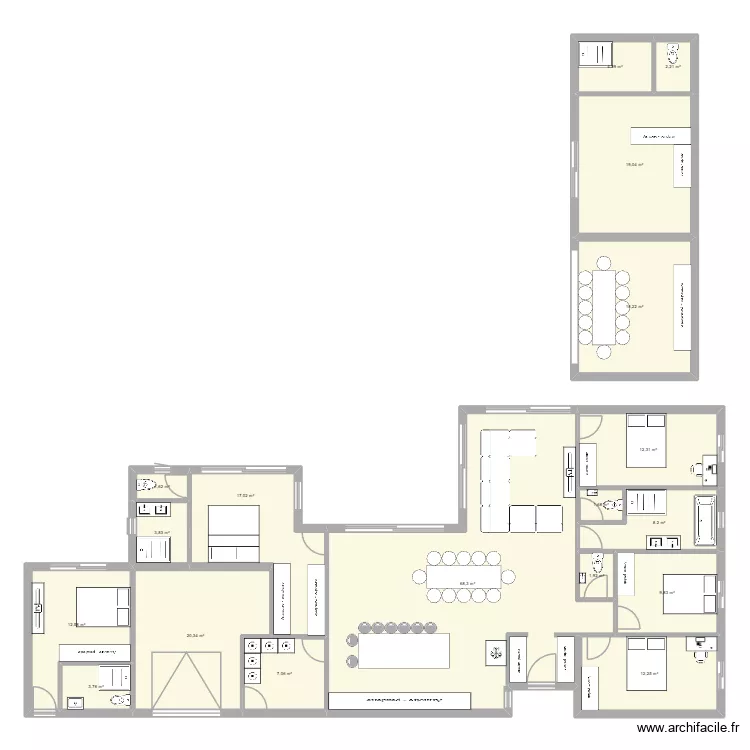 maison 6. Plan de 18 pièces et 225 m² maison 6. Plan de 18 pièces et 225 m²