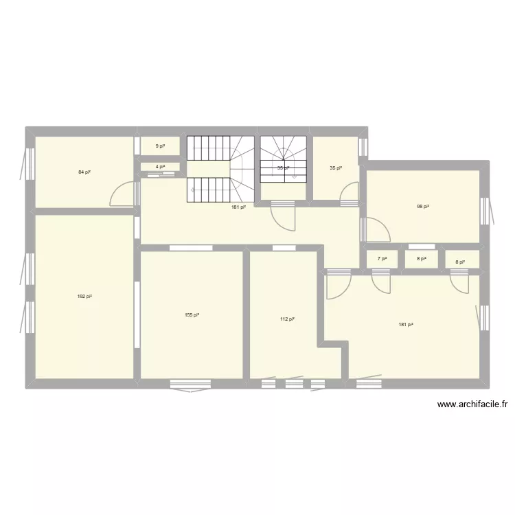 D&Eacute;OM 2&Egrave;ME &Eacute;TAGE. Plan de 14 Pièces et 103 m²