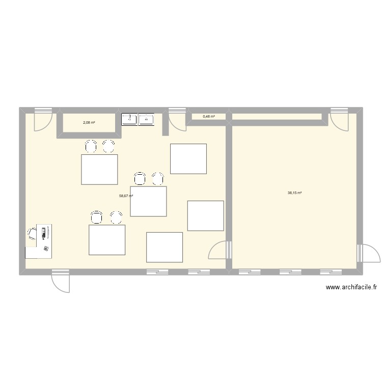 art. Plan de 4 pièces et 99 m2