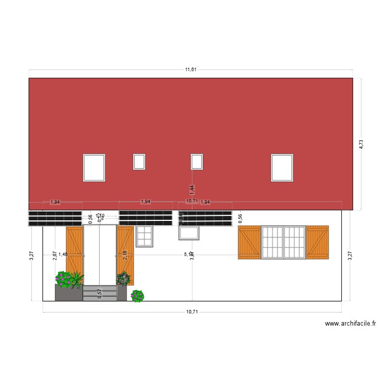 FacadeSUD. Plan de 0 pièce et 0 m2