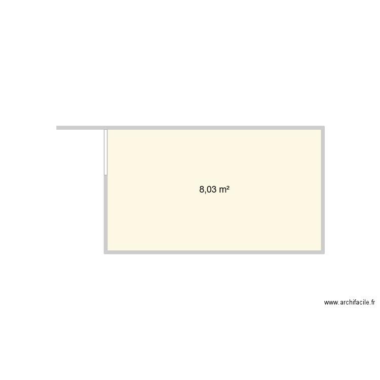 GRP. Plan de 1 pièce et 8 m2
