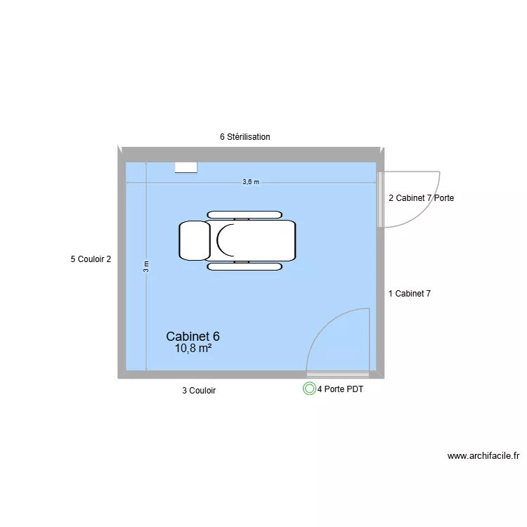 60700 Cabinet 6. Plan de 1 et 11 m² 60700 Cabinet 6. Plan de 1 et 11 m²