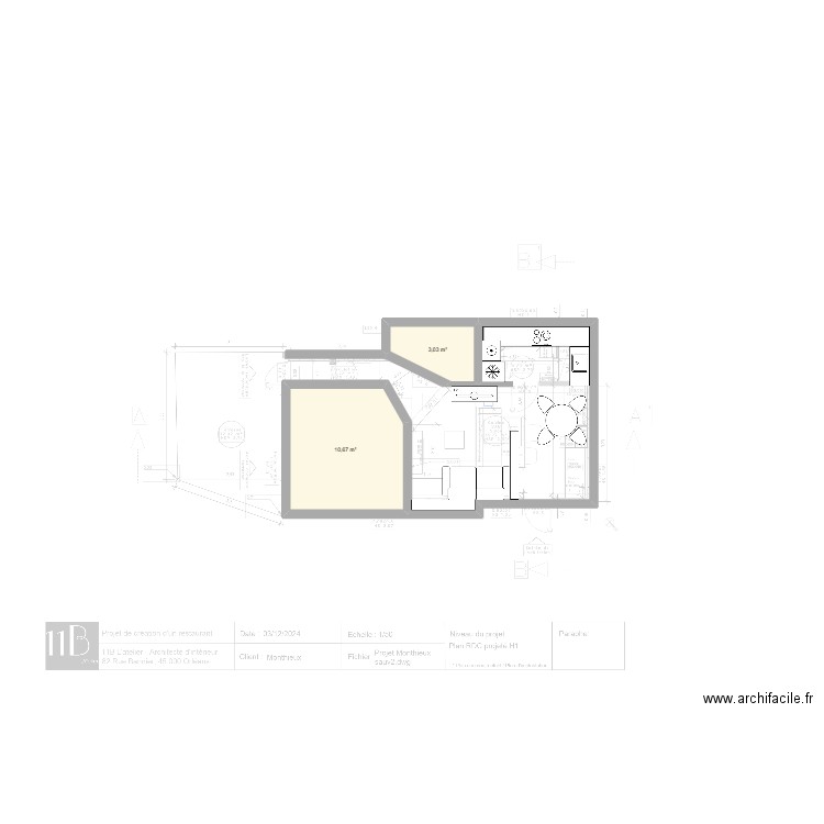 DESROCHERS BASE v2. Plan de 2 pièces et 14 m2